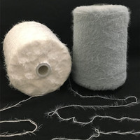 Strick garne Großhandel weiß 0,9 cm 13NM 100% Nylon Nerzhaar Phantasie Feder garn für Pullover