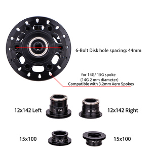 ZTTO MTB Moyeu de frein à disque 6 cliquets 32 trous P3 VS DT 370 Xm490 D041SB D042SB Axe traversant à dégagement rapide 142 135 Roulement étanche Orange - Product Image 4