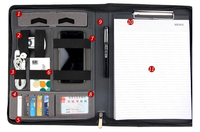 Bloc-notes multifonction sans fil B5 avec chargeur intégré 8000 mAh, classeur et fermeture éclair