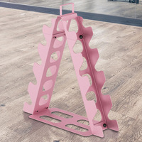 Soporte de almacenamiento con mancuernas antideslizante con diseño de ruedas con plataforma de dispositivo Estante de peso móvil compacto para gimnasio en casa