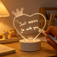 Veilleuse Créative de Chevet, Lampe de Bureau LED avec Tableau à Notes, Lampe de Nuit 3D, Éclairage LED RGB Connecté pour Maison Intelligente