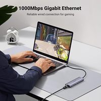 UGREEN Hub USB C 7 en 1, adaptateur multiport 4K HD-MI, Ethernet 1 Gbps, 100 W PD, 2 USB 3.0, lecteur de carte SD/TF, dongle USB C pour ordinateur portable