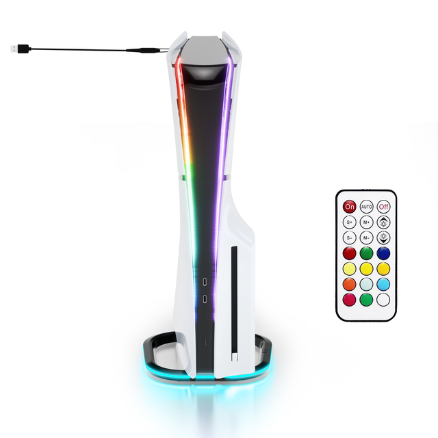 Honcam Cool LED Light Strip for Playstation 5 Slim RGB Console Decoration Supports Remote Control of Light Changes