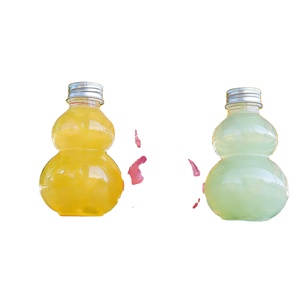 Bouteilles en plastique personnalisées avec logo, vente en gros, 500 ml, jetables, en forme de gourde, pour café, thé au lait, emballage de boissons, bouteilles PET pour thé au lait - Product Image 2