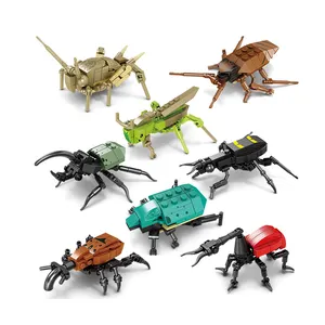 Moc 곤충 동물 모델 크리켓 메뚜기 빌딩 블록 세트 DIY 교육 어린이 퍼즐 조립 장난감 아이 선물