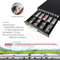 Tiroir-caisse en acier inoxydable RJ11 pour caissier de supermarché CK-410