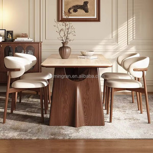 Mesa de Comedor Italiana Moderna de Lujo Ecológica con Diseño Minimalista de Panel y Superficie de Piedra Sinterizada para Muebles de Comedor Pequeños - Product Image 4
