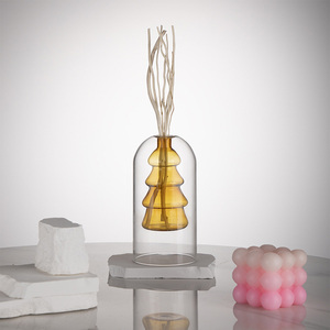 Bouteille d'arôme sans flamme vide, créative, à double couche, avec intérieur coloré en forme de sapin de Noël - Product Image 2
