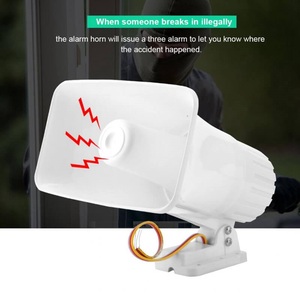 Altoparlante a Tromba 30W 12V in Materiale ABS, Allarme Antifurto per Interni ed Esterni, Sirena a Doppio Tono, <span class=keywords><strong>Protezione</strong></span> Domestica - Product Image 1