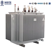 Transformateur de distribution d'énergie triphasé immergé dans l'huile 33 kV 80 kVA 160 kVA 400 kVA 1000 kVA 2500 kVA avec enroulement en cuivre pur CE ISO