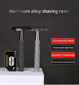 มีดโกนโลหะผสมเป็นมิตรกับสิ่งแวดล้อมมีดโกนสองขอบปลอดภัยด้ามจับรูปตัวทีแบบคลาสสิกสีโรสโกลด์ - Product Image 6