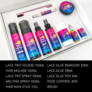 <span class=keywords><strong>Bonnet</strong></span> logo personnalisé, étiquette privée, Kit de perruque en dentelle, emballage boîte de cheveux étanche, colle à dentelle, outils de coiffure 4c, contrôle du bord des cheveux - Product Image 4