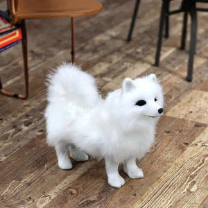 Alaska realistico soffice cane Husky 5 pollici fatto a mano in miniatura modello realistico animale peluche PP cotone decorativo da scrivania giocattoli - Product Image 3