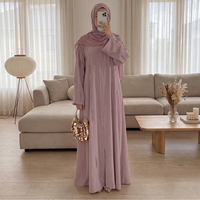 Abaya Kaftan Modeste Grande Taille Faite à la Main avec Perles pour Femme, Robe de Prière Islamique en Polyester Respirant, Tenue Décontractée pour Ramadan et Aïd