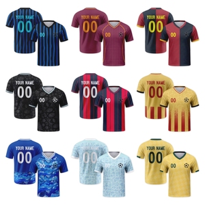 Футбольная форма клуба 2026 года, новая коллекция, с печатью имени игрока, номера и логотипа, быстросохнущая, 100% полиэстер, V-образный вырез, для болельщиков - Product Image 1