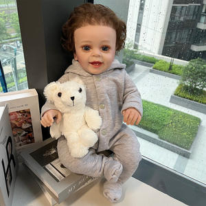 22 pouces déjà peint fini Reborn enfant en bas âge poupée énorme bébé taille <span class=keywords><strong>Yannik</strong></span> garçon 3D peau veines visibles poupée d'art à collectionner - Product Image 3