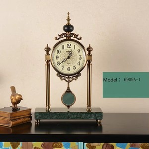 European Style Metal <b>Table</b> <b>Clock</b> Quartz Movement Silent Decorative <b>Clock</b> For Living Room Desktop - Product Image 3