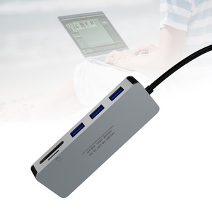 Hub USB 3.0 Metálico <span class=keywords><strong>FB</strong></span> CR718-30 de 3 Puertos con Lector de Tarjetas 6 en 1 con 2 Ranuras TF CF, CF X1 + X1 + TF X1 + USB-AX3 - Product Image 2