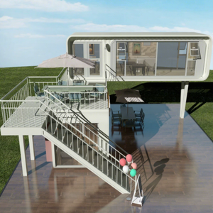 Bâtiment préfabriqué conteneurisé à deux étages avec terrasse extérieure, idéal pour <span class=keywords><strong>café</strong></span>, magasin de détail et utilisation commerciale événementielle - Product Image 2