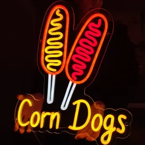 Fast food Led Light Acrylic Neon Sign Corn Hot Dog LED Neon Sign For Restaurant Neon Light For Wine Bar 7-11 Store