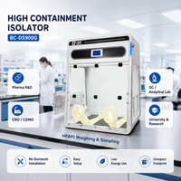 Boîte à gants compacte de laboratoire à haute isolation et à pression négative, configurables pour la pesée et les laboratoires pharmaceutiques
