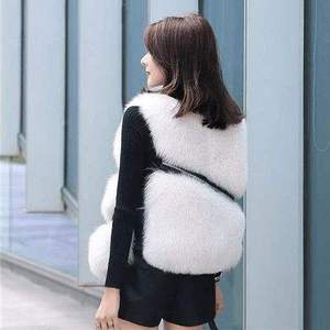 Custom <strong>Girls</strong> <strong>Gilet</strong> in Pelliccia Sintetica Women's Vests Waistcoats Pu Leather Faux Fur Vest Chaleco De Piel Sintetica - Product Image 6