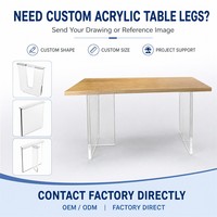 Anpassbarer Transparenter Acryl-Esstisch/Kaffeetisch mit T-förmigen Beinen Stabile Basis - Moderne Wohnzimmer-Möbel