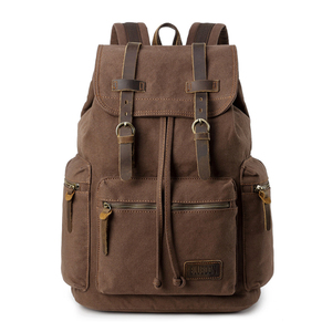 Mochila de Lona Personalizada de Cuero para Hombre y Mujer, para la Escuela, Viajes, Casual - Product Image 3