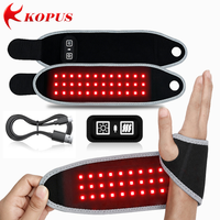 Attelle de soutien du poignet à thérapie par lumière infrarouge rechargeable 660nm 850nm avec vibration pour soulager les douleurs à la main