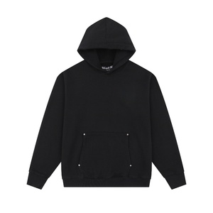 Felpe con Cappuccio <span class=keywords><strong>Oversize</strong></span> da <span class=keywords><strong>Uomo</strong></span> in Cotone Pesante 400G, Stile Streetwear con Ricami, Tinta Unita, per l'Autunno - Product Image 6