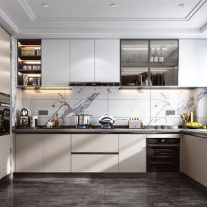 Armoires de cuisine Kenya, meubles de luxe en kit, ensembles petits et bon marché, style moderne européen, armoires de cuisine construites à la maison - Product Image 5