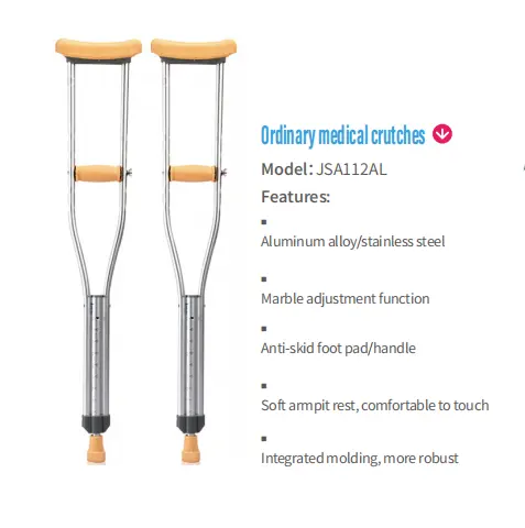 Adjustable Disabled Aluminum Elbow Crutches Medical Axillary Crutches
