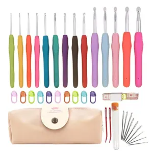 Juego <span class=keywords><strong>de</strong></span> ganchos <span class=keywords><strong>de</strong></span> ganchillo con estuche para tejer a mano, <span class=keywords><strong>agujas</strong></span> extralargas, 14 tamaños, 2mm-10mm - Product Image 5