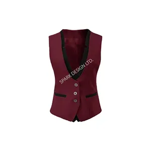 Wholesale Fashion Winter Warm Cotton Sleeveless Custom Design New Vest Women's Vests & Waistcoats For Womens From Bangladesh