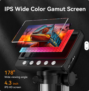 デジタル顕微鏡4.3インチスクリーン付きLEDライト付き電子顕微鏡1000X - Product Image 4