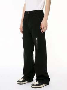 Pantalones Vaqueros para Hombre con Costuras Aleatorias y Detalles de Costura Aleatoria, Ajuste Holgado, Diseño Abstracto, Venta al por Mayor - Product Image 2