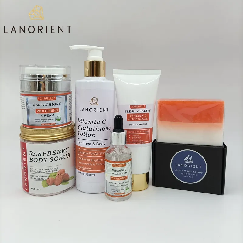 LANORIENT Whitening Set L-Glutathione Collagen Kojic acid Brightening Skin For Half Cast Skin Remove Hyperpigmentation