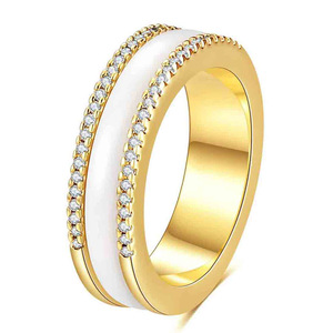 Anillo de Cerámica Giratorio de 6mm con Micro Pavé de Circonitas, Joyería de Moda Unisex, Regalo - Product Image 2