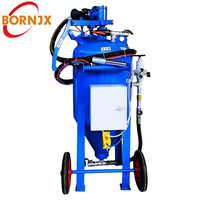 BORNJX Machine de sablage mobile manuelle à vapeur écologique pour l'élimination de la rouille, mélange eau-sable 1:1, 200L ISO/CE