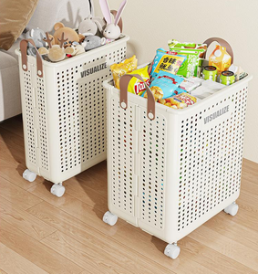 Panier <span class=keywords><strong>à</strong></span> <span class=keywords><strong>linge</strong></span> mince avec couvercle Panier <span class=keywords><strong>à</strong></span> <span class=keywords><strong>linge</strong></span> en plastique pliable avec roues <span class=keywords><strong>Chariot</strong></span> <span class=keywords><strong>à</strong></span> <span class=keywords><strong>linge</strong></span> roulant avec poignée pour un transport facile - Product Image 6