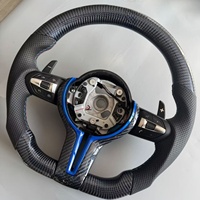 Volant en fibre de carbone pour BMW F36 F30 F10 F15 F20 F22 F25 F32 M3 M5 E46 E60 E70 E90 E91 Cuir blanc M Sport