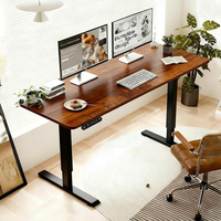 Bureau convertible extensible réglable à moteurs simples/doubles (panneau en option) en bois, mobilier de bureau moderne pour usage commercial mural