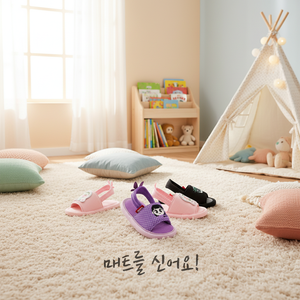 Chaussons d'intérieur en fourrure coréens OZKIZ pour enfants de 2 à 6 ans, toutes saisons, à bout ouvert, avec nœud décoratif, mode enfantine, vente en gros - Product Image 3
