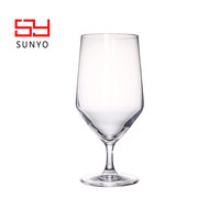 Vente en gros de gobelets à vin rouge élégants et luxueux de 315 ml en verre sodocalcique transparent, à long pied, faits à la main, écologiques, pour mariage, fête, restaurant