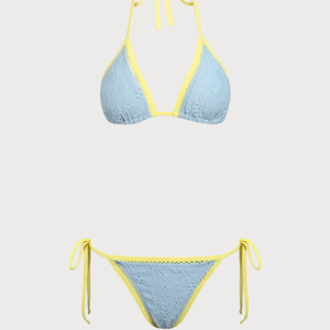 <span class=keywords><strong>Maillot</strong></span> <span class=keywords><strong>de</strong></span> <span class=keywords><strong>bain</strong></span> jacquard tendance pour jeunes filles, avec logo personnalisé, fabrication OEM, motif floral bleu, bretelles bikini <span class=keywords><strong>de</strong></span> haute qualité, <span class=keywords><strong>maillot</strong></span> <span class=keywords><strong>de</strong></span> <span class=keywords><strong>bain</strong></span> découpé pour femmes - Product Image 2