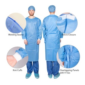 Camice Chirurgico Sterile Monouso per Medici Ospedalieri, 45 g/m² SMS Non Tessuto Rinforzato, Livello AAMI 4 - Product Image 2