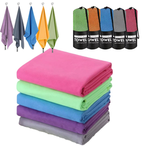 Serviettes de sport et de plein air en polyester tissé, douces, légères, à séchage rapide et avec ourlets raffinés - Product Image 1