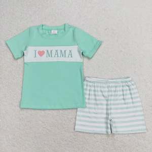 Conjuntos de Verano I Love Mama Match para Bebés y Niñas Pequeñas - Conjuntos Casuales Ecológicos de Manga Corta - Product Image 4