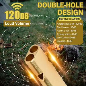 Silbato de Emergencia de Latón Sólido con Mosquetón para Senderismo, Camping, Viajes, Seguridad Personal, Herramienta Duradera, Campana para Oso - Product Image 6