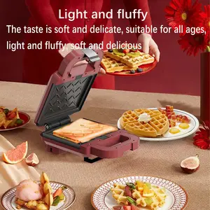미국 표준 플러그 4 in 1 샌드위치 아침 식사 메이커 다기능 분리형 소형 샌드위치 가열 토스터 와플 메이커
